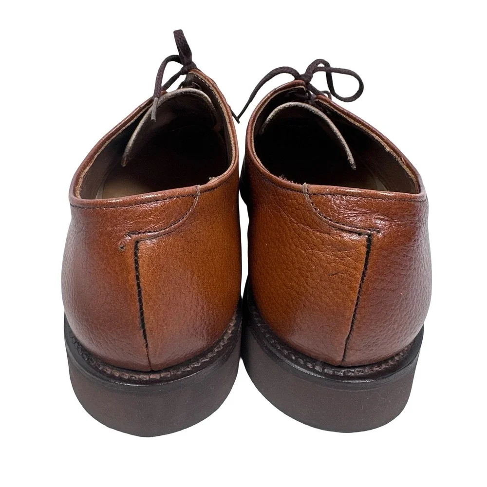 Walk-Over Mens Brown Pebbled Leather Wingtip Oxford Shoes 11‎ M Vibram Sole USA